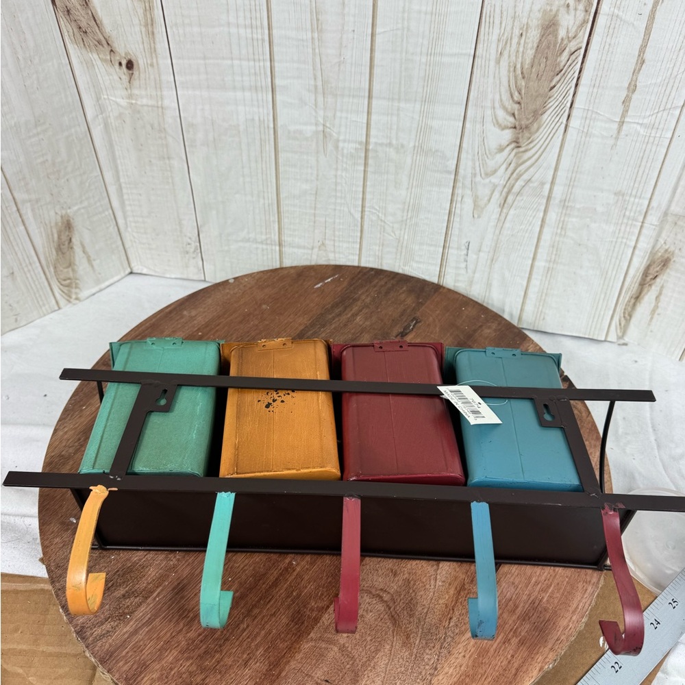 Rustic Multi-Color Metal Wall Canister Set - Picture 5 of 10